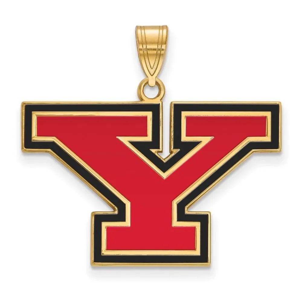 14K Gold Plated Sterling Silver Youngstown State U. LG Enamel Pendant